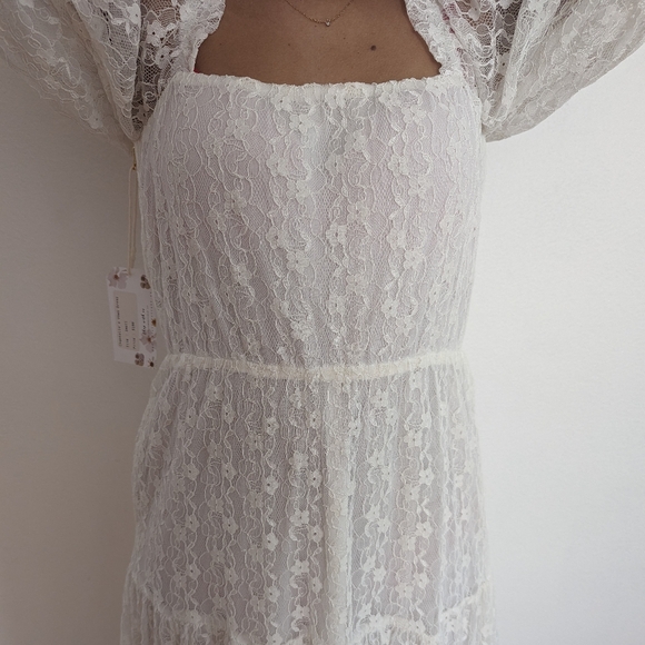 NEW! White Vintage Baby Doll Dress - Picture 6 of 9